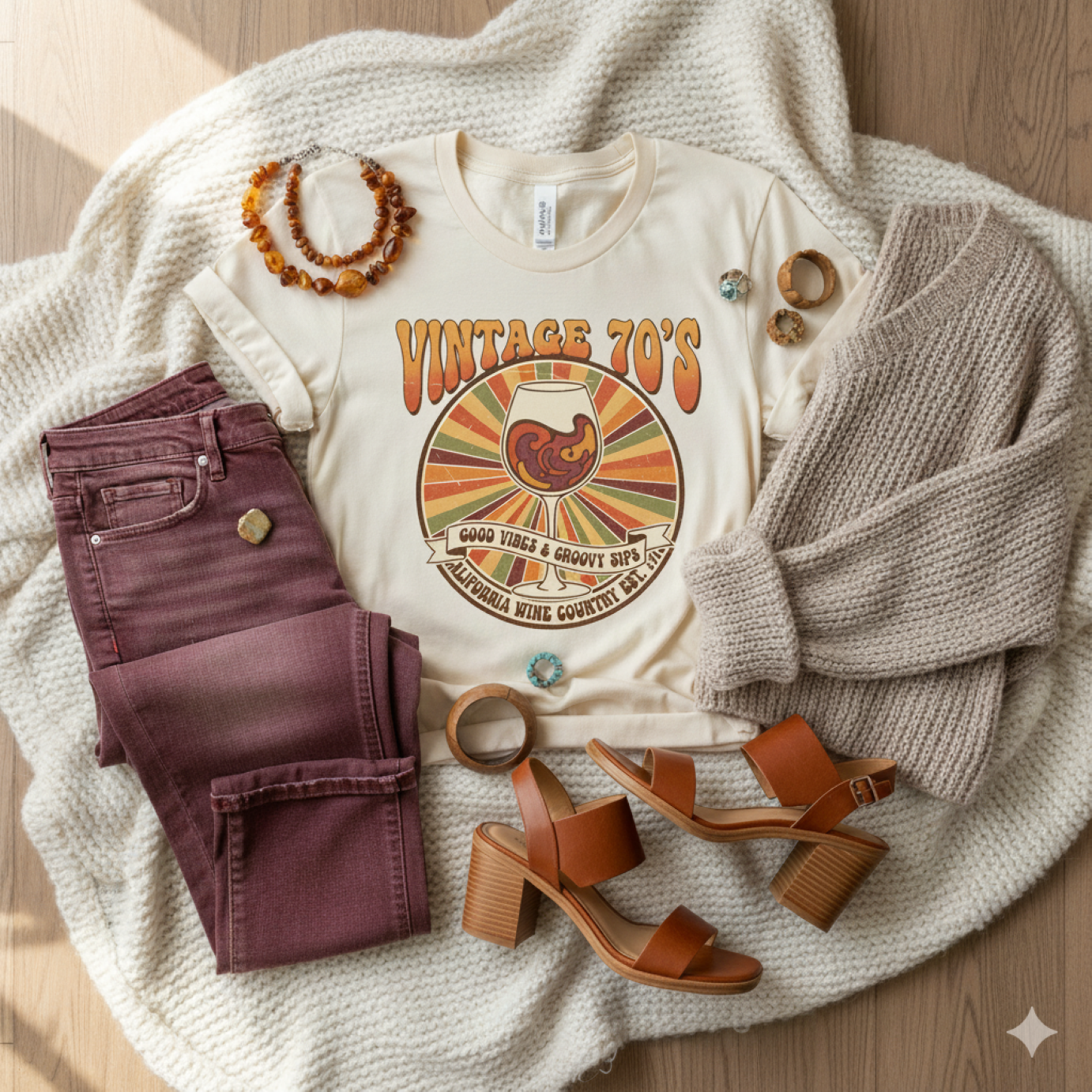 Vintage 70's Wine Country Tee