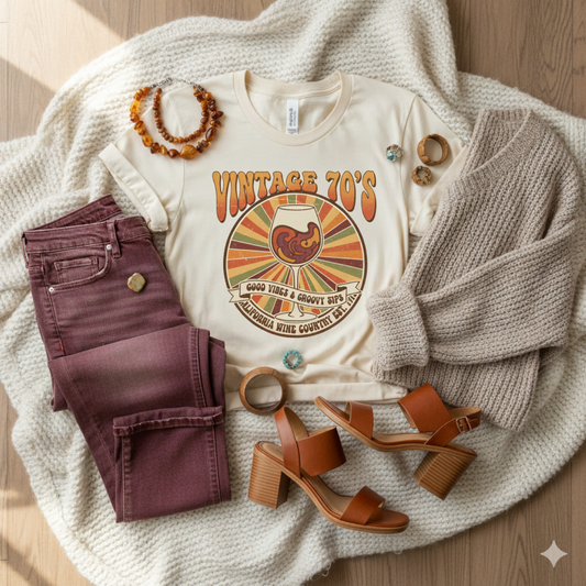 Vintage 70's Wine Country Tee